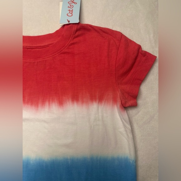 Cat & Jack Red Blue White Tie-Dye T-shirt short sleeve kids sizes choose size👇 - Picture 5 of 13